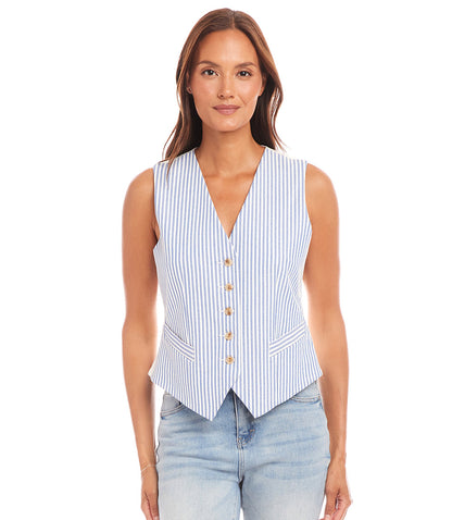 Gestreept vest met knoopjes