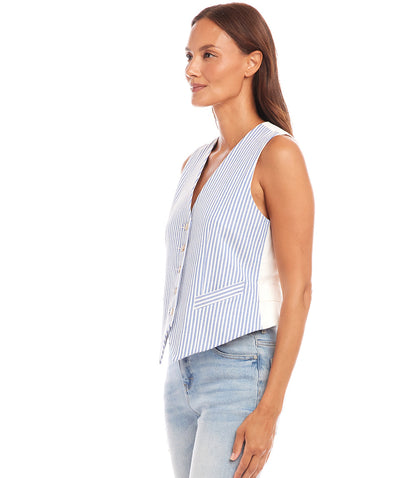Gestreept vest met knoopjes