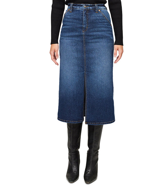 Denim midi-rok
