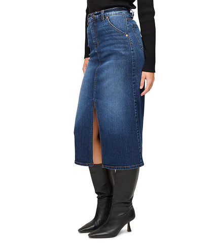 Denim midi-rok